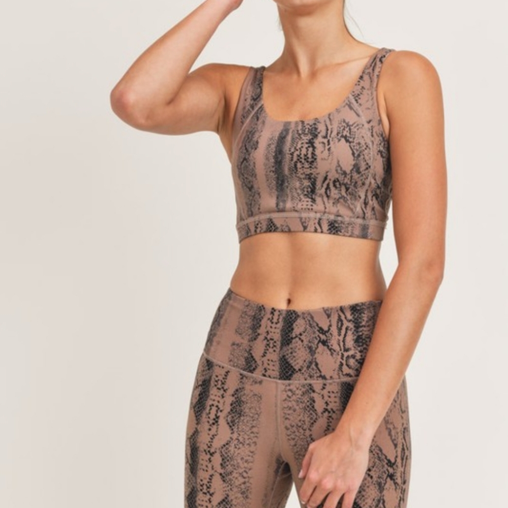Leggings and Sports Bra set- Mono B Snake Print